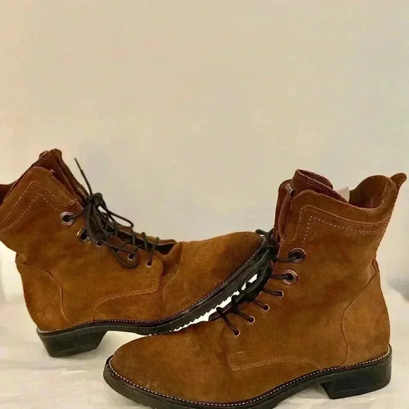 MJUS Women’s Tan Brown Suede Lace Up Side Zip “Gabor” Ankle Bootie Size 8.5 l 39 - Picture 8 of 11